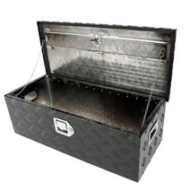 Aikosin 99.9cm(39인치) 알루미늄 블랙 도금 트럭 공구 상자 픽업 베드 보관 방수 언더 바디 박스 보관 트레일러 텅 박스 RV ATV 및 트럭용 잠금 장치 키, Black_39