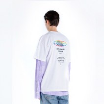 밀레니얼 그라데이션프린트 오버핏 반팔 티셔츠 블랙