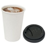 워너비커피 테이크아웃 종이컵 13온스 컵 + 뚜껑 세트, 100개, 1세트