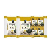 청정원 아침메뉴추천 바사삭 들기름 파래김 도시락 김 반찬 4g 16봉 2개 맛있는 어린이간식 간단한요리 간편식, 42세트