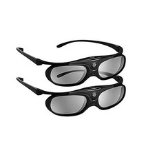 DLP 3D 안경 모든 DLPLink 프로젝터용 144Hz 충전식 액티브 셔터 TV에는, Black - 2Pack