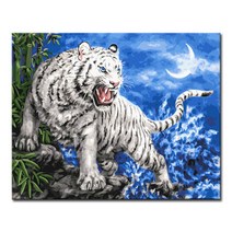 DIY캔버스페인팅 명화그리기 액자 그림 세트 유화 - 동물 40x50, A25_좌백호