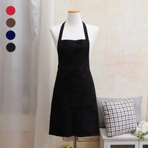 (주)더해피 가정 미술 미용 수예 카페 업소 손님용 핸드메이드 앞치마 모음, 목걸이형 앞치마-블랙