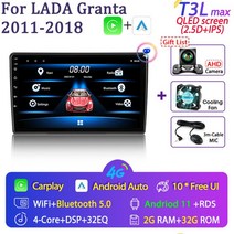 내비매립 Srnubi-안드로이드 11 2 Din 차량용 라디오 멀티미디어 플레이어 카플레이 스테레오 GPS 지도 DVD 헤드 유닛 2din LADA Granta Sport 2011, [08] T3L Max-Fan-Camera
