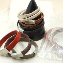 가죽팔찌 DIY키트 가죽팔찌만들기재료, 디자인2번, 02.그레이