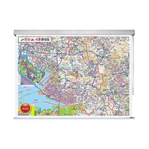 안산 시흥 지도 관내도 (롤스크린 대형 210x150) + 종이지도(택1) 세트, 코팅, 세계지도(종이)