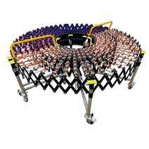 무동력 휠 자바라 컨베이어 롤러 벨트 카트 하역 공장 산업용 5m, 500mm 1m 철 바퀴