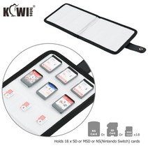 kiwi 휴대용 메모리 카드 파우치 dslr 미러리스 카메라용 18 sd 또는 tf 또는 ns(nintendo 스위치) 카드용 보관 케이스 가방