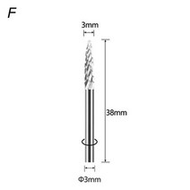 3x3mm 금속 드로잉 텅스텐 카바이드 밀링 커터 로터리 도구 버 CNC 조각 연마 가공, 02 double C