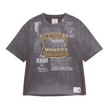 Maison Mihara Yasuhiro MIHARA YASUHIRO 미하라야스히로 로고 프린트 반팔 티셔츠 차콜 A08TS692