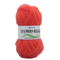 웰빙파트너 수세미(10+1) 1볼판매 스크러빙얀 털실 샤워볼 사워타올 해나뜨개실, 09 자몽핑크
