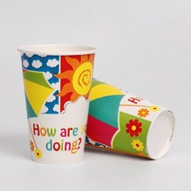 12oz 하우컵 소량 200개 / 슬러시 아이스 음료 전용 양면코팅 일회용 종이컵, 12 하우컵 200개