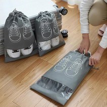 [끈신주머니] Pyunri 5P 운동화 보관 파우치 신발 구두 주머니 투명 부직포 5개 1세트