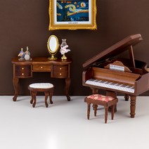 엔틱 미니어처 가구 화장대 침대 피아노 (3style) 장식 촬영 납골당 소품, 화장대 미니어처