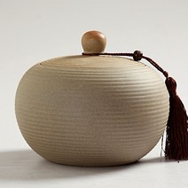 수공예 분청 사기 차 보관 항아리 찻잎 커피 인테리어