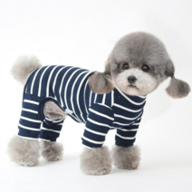 강아지 스트라이프 올인원, 네이비