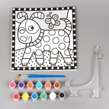 캔버스 그림그리기 세트 (4종), 강아지