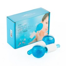뷰티디바이스 쿨링마사지기 냉마사지 홍조홈케어 스탈 스 하키 롤러 에너지 마사지 아름다움 얼굴 눈 스탈 냉각 볼 마사지 워터 웨이브 스 글로브 스킨 케어 도구, 블링 블루