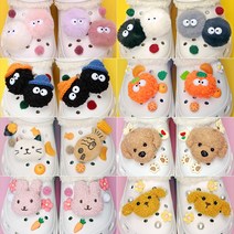 [당일발송] 25종 폼폼이 퍼비츠 세트 겨울 폼폼 먼지 털 뽀글이 인형 한라봉 붕어빵 토끼 강아지 고양이 진주 꽃 퍼니펀