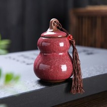 강아지장례 유골함 도자기 봉인 된 화장 장례식 유골 기념품 작은 애완견 기념관 적합한 가정 벽난로 매장 52, 빨간색, 220ml
