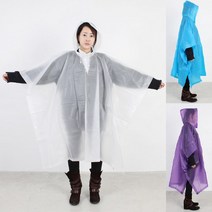 성인 우비 레인코트 EVA 판쵸 남자 여자 우의 동남아 유럽 여행 준비물, 블루