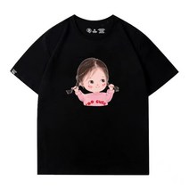 여성 반팔 티셔츠 순면 라운드 슬림핏 커플티 남녀공용 +증정수건곰1개