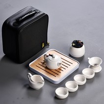 1인 다기 세트 여행용 휴대용 보이차 녹차 전통 찻잔 자사호 다도 대나무 차판 이효리, BA, 1개