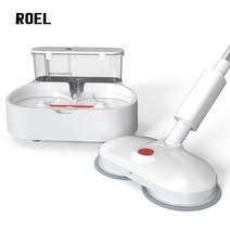 ROEL 로엘전자 듀스핀5 PRO 무선 물걸레청소기 자동세척탈수 싸이클론, 듀스핀5PRO+물걸레4세트(2장1세트)