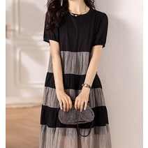 패션시그널 블랙그레이투톤 롱 원피스 D125CC