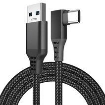 아이폰 삼성Oculus Quest 2 링크 케이블 6M USB 3.2 Gen 1 Quest2 VR 데이터 전송 고속 충전 VR 헤드셋 액, 04 A-C Black_01 3m