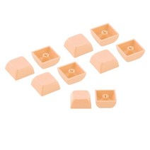 10x PBT 키 캡 세트 체리 MX 스위치 용 DIY 교체 부품 게임 애호가, 2x2x8.5mm, 라이트 오렌지