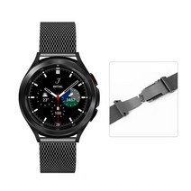 가전제품 액세서리 삼성 갤럭시 시계 4 Milanese 스트랩 클래식 42mm 46mm 메탈 버터 플라이 버클 팔찌 스, Black_Samsung watch 42mm
