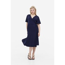 H&M 랩스타일 저지 드레스 다크 블루 1128581006