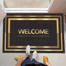 웰컴 WELCOME 매트 입구 발판 현관 업소용 입구 러그 어서오세요 발매트, 횡판(브라운) + 80x120cm(가로판)