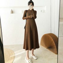 노이디제이 골지 플레어 니트원피스 ZHA264