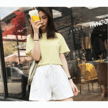 날씬해 보이는 시원한 여름 린넨 반바지 3부 고무 밴딩바지