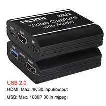 닌텐도스위치녹화기 rullz 4k 1080p hdmi to usb 2.0 3.0 비디오 캡처 카드 루프 오디오 출력 마이크 게임 녹음 상자 pc 라이브 스트리밍 방송 플레이트, USB 2.0 New Audio