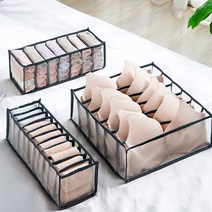깔끔한 옷장 속옷 양말 정리 투명 메쉬 소재 정리함, 블랙, 6칸