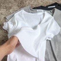 1+1 비침없는 유넥 U넥 청자켓 가디건 반팔 이너 티셔츠 면 스판 쫀쫀 봄 여름 가을 셔츠