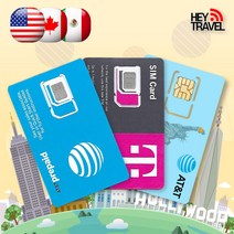 미국유심 티모바일 AT&T LTE 완전무제한 데이터 통화 하와이 뉴욕 캐나다 멕시코 여행 유심칩, AT&T 매일 500MB(미국 캐나다), 10일
