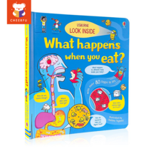 Usborne 플랩북 Look Inside Trains Food 어린이 영어 그림책, What Happens When You Eat