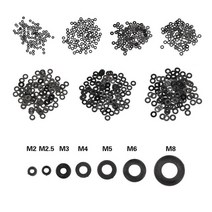 고무바킹 고무패킹 캡 실리콘패킹 100Pcs 화이트/블랙 플라스틱 나일론 와셔 도금 플랫 스페이서 씰 가스켓, 01 Black_03 M3, 01 Black_03 M3