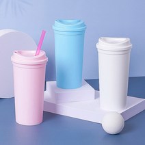 리유저블 홀더컵 냉온겸용 텀블러 500ml, 화이트