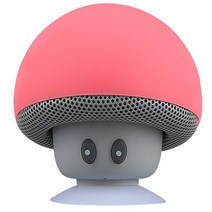 lg 블루투스 누구 스피커 만화 버섯 무선 방수 흡입 컵 미니 오디오 야외 휴대용 서브 우퍼 금속 DC, 빨간