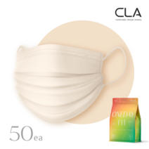 CLA 원데이핏 일회용 덴탈 컬러 마스크 대형, 스킨베이지, 50매