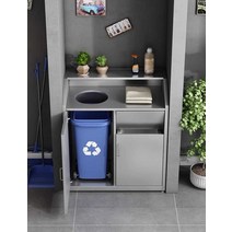 카페 업소 셀프 수거함 반납대 휴지통, 블랙-길이 50x너비 55x110cm