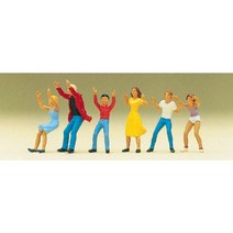 Preiser 24660 디오라마 미니어처 테라리움 놀이기구 타는 사람 6명 세트 사람 피규어 모형 1:87 사이즈