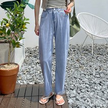 바잉몰 [기장추가~2XL] 여성 앗차거 속밴딩 일자핏 쿨데님 팬츠