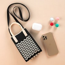 물결 니트백 데일리 패션 S 잡화 BR 여성가방 크로스백 gjtjgjtj*312665206xz, 블랙
