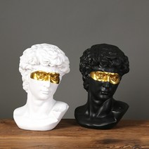 미술 석고상 인테리어석고상 미니 석고상 greek david head statues classic greek figure head statue art craft 수지 입상 머리, 하얀